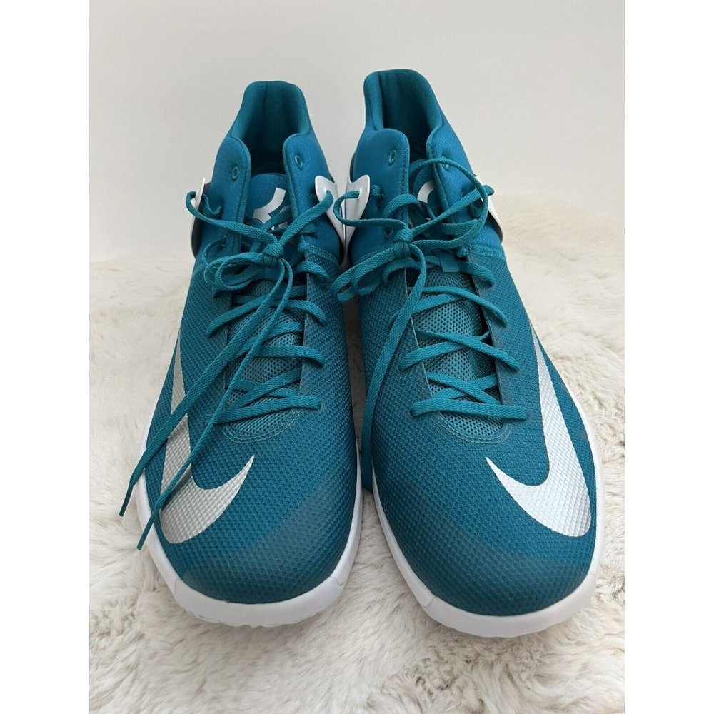 NEW Nike KD Trey 5 IV Mens Basketball Shoes 17 Teal Blue /White MSRP$100 - Picture 2 of 8